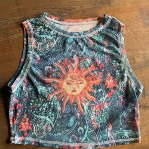 Mesh see through crop top